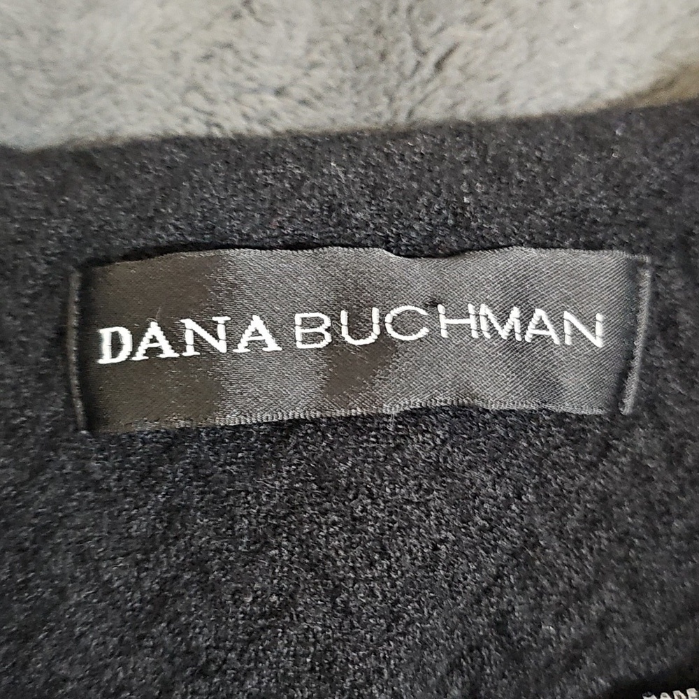 Dana Buchman Black Wool Open Front Collarless Longline Blazer Jacket Size 10 - Picture 7 of 10